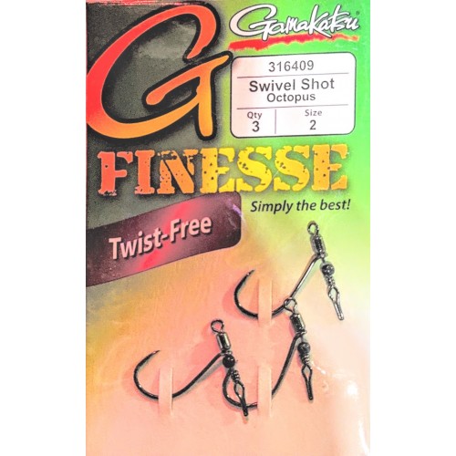 Gamakatsu G Finesse Swivel Shot Octopus Hook - 3 Pack